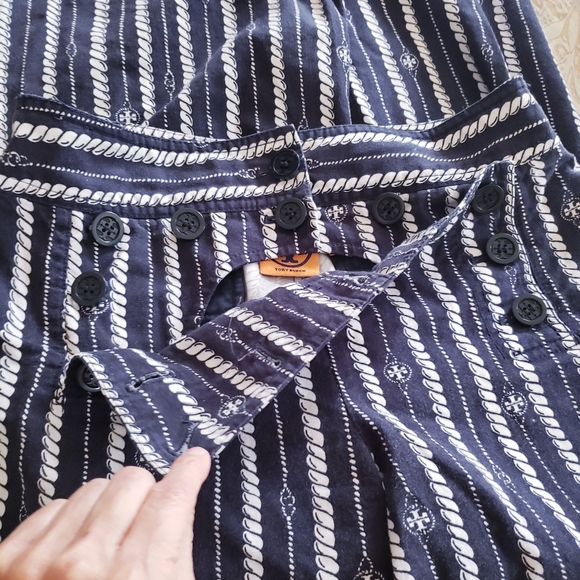 Tory Burch Blue Nautical Print Sailor Pants - Picture 7 of 15